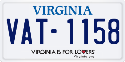 VA license plate VAT1158