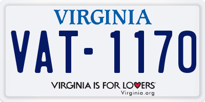 VA license plate VAT1170