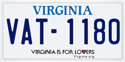 VA license plate VAT1180