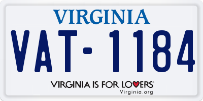 VA license plate VAT1184