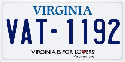 VA license plate VAT1192