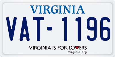 VA license plate VAT1196