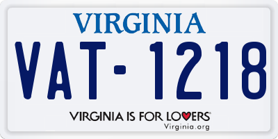 VA license plate VAT1218