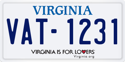 VA license plate VAT1231