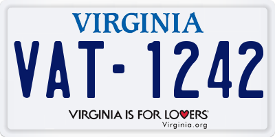 VA license plate VAT1242