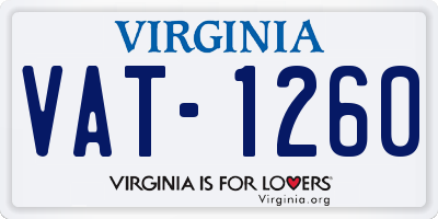 VA license plate VAT1260