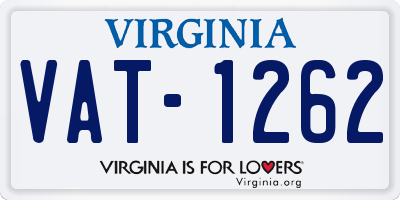 VA license plate VAT1262