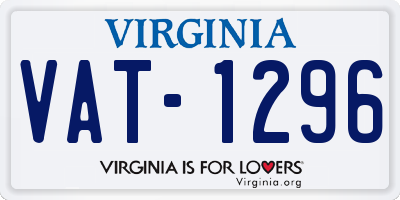 VA license plate VAT1296