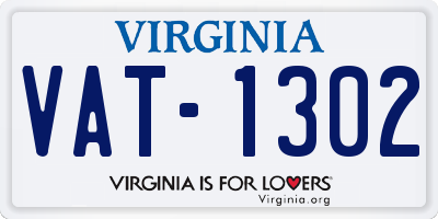 VA license plate VAT1302