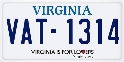 VA license plate VAT1314