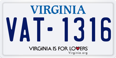 VA license plate VAT1316