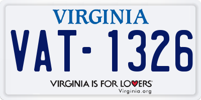 VA license plate VAT1326