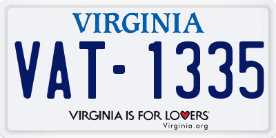 VA license plate VAT1335