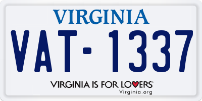 VA license plate VAT1337