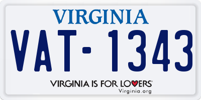 VA license plate VAT1343