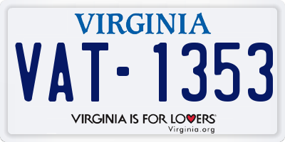 VA license plate VAT1353