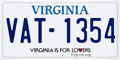 VA license plate VAT1354