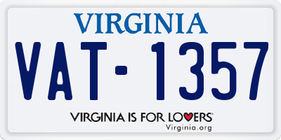 VA license plate VAT1357