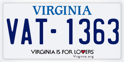 VA license plate VAT1363