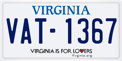 VA license plate VAT1367