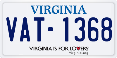 VA license plate VAT1368