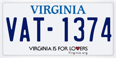 VA license plate VAT1374