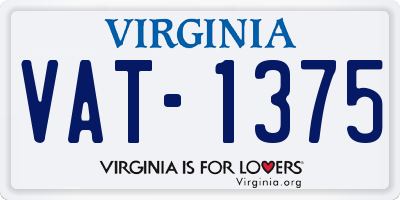 VA license plate VAT1375