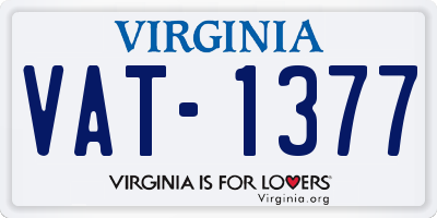 VA license plate VAT1377