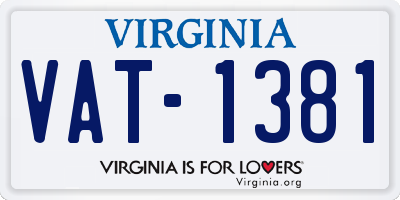 VA license plate VAT1381