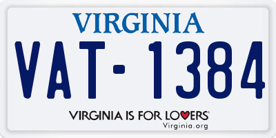 VA license plate VAT1384