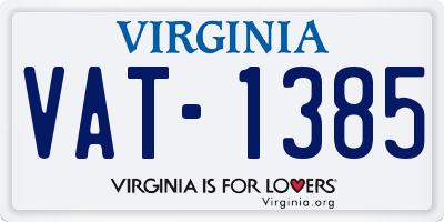 VA license plate VAT1385