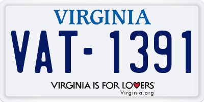 VA license plate VAT1391