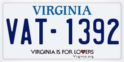 VA license plate VAT1392