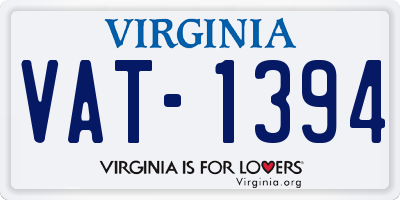 VA license plate VAT1394