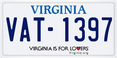 VA license plate VAT1397