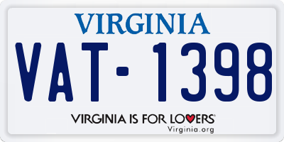 VA license plate VAT1398