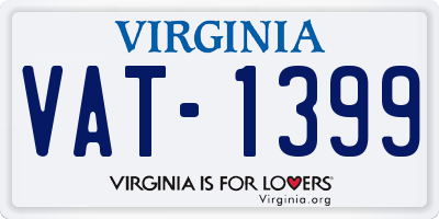 VA license plate VAT1399