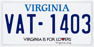 VA license plate VAT1403