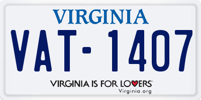 VA license plate VAT1407