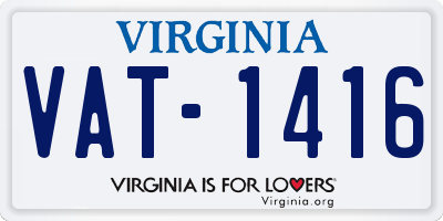 VA license plate VAT1416