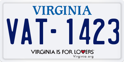 VA license plate VAT1423