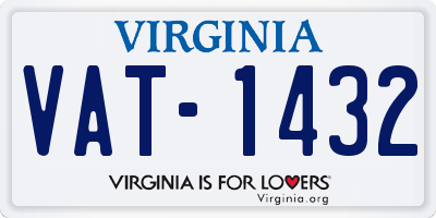 VA license plate VAT1432