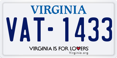 VA license plate VAT1433