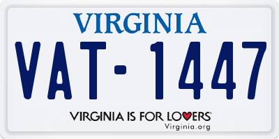 VA license plate VAT1447