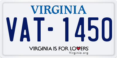 VA license plate VAT1450