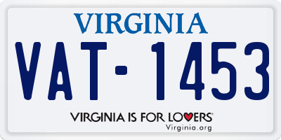 VA license plate VAT1453