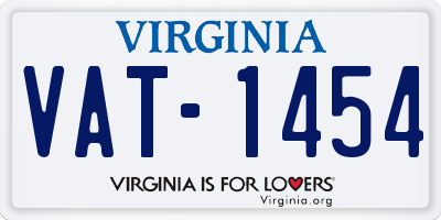 VA license plate VAT1454