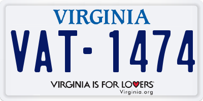 VA license plate VAT1474