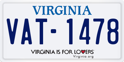 VA license plate VAT1478