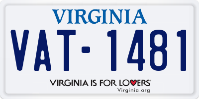 VA license plate VAT1481